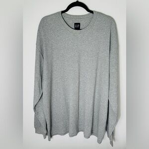 NWT - GAP Gray - Long Sleeve Thermal Waffle Weave Round Neck Shirt - Size: XXL